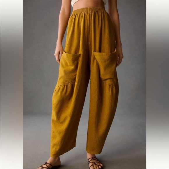 Women's Mustard Wide-Leg Pants - Picture 7 of 8